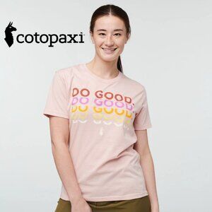 Cotopaxi T-shirt | Women's Size M | Sand | NWT | Do Good Repeat | Hiking Casual